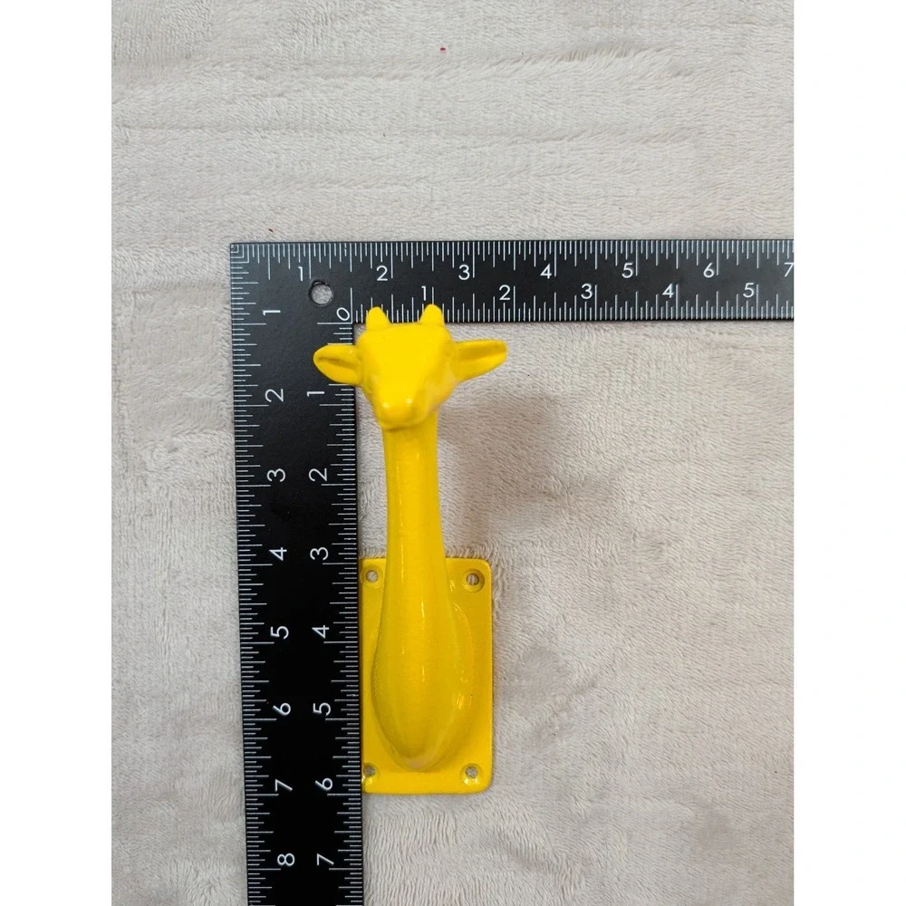 World Market Giraffe Wall Hooks Set of 3 Cast Iron Primary‎ Colors R/ Y/ B